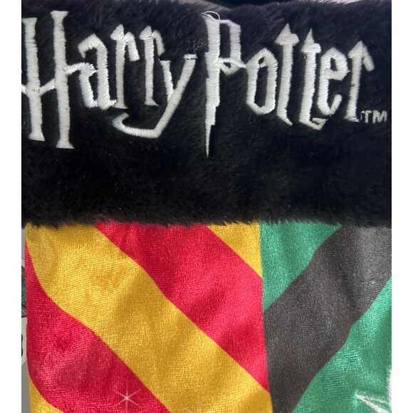 Harry Potter Hogwarts Crest Christmas Stocking Faux Fur Houses Embroidered 18.5" - Picture 2 of 4